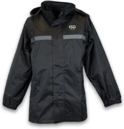 Infinity Goods Regenpak - Dames & Heren - Maat L - Waterdicht & Ademend - Reflecterend - Zwart -Outdoor Camping Winkel 1156x1200