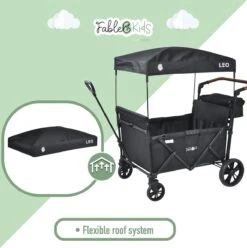 FableKids LEO X4Lite Opvouwbare Handkar Met Dak Onyx Zwart -Outdoor Camping Winkel 1194x1200 2