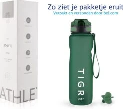 TIGR The Athlete - Drinkfles - Waterfles Met Fruit Filter - 1000ml - Groen - Met Mengbal Voor Shakes -Outdoor Camping Winkel 1200x1068 1