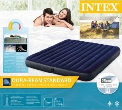 Intex Luchtbedset Intex Luchtbed - 2-Persoons - 183 X 203 X 25 Cm - Blauw + Intex Elektrische Pomp - 650 Liter/min + Hoeslaken Wit + Reparatieset -Outdoor Camping Winkel 1200x1084 1