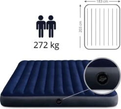 Intex Luchtbedset Intex Luchtbed - 2-Persoons - 183 X 203 X 25 Cm - Blauw + Intex Elektrische Pomp - 650 Liter/min + Hoeslaken Wit + Reparatieset -Outdoor Camping Winkel 1200x1089 1