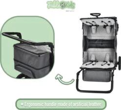 FableKids LEO X4Plus Opvouwbare Wagen Met Dak Fossil Grey -Outdoor Camping Winkel 1200x1091