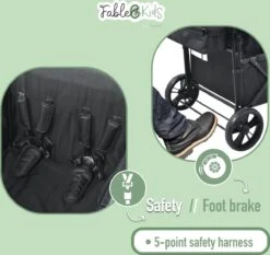 FableKids LEO X4Lite Opvouwbare Handkar Met Dak Onyx Zwart -Outdoor Camping Winkel 1200x1134 2