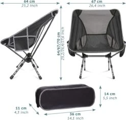 Smartpeas Campingstoel Van Stevig 600D Polyester En Aluminium - Lichtgewicht En Opvouwbaar - Camping Gadget Inclusief Zijzakken +Plus: Strandmat & Draagtas -Outdoor Camping Winkel 1200x1150 1