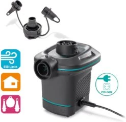 Intex Luchtbedset Intex Luchtbed - 2-Persoons - 183 X 203 X 25 Cm - Blauw + Intex Elektrische Pomp - 650 Liter/min + Hoeslaken Wit + Reparatieset -Outdoor Camping Winkel 1200x1155 2