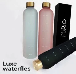 Innovaland Luxe Motivatie Waterfles Roze 1 Liter Drinkfles - BPA Vrij - Volwassenen - Kinderen - Cadeau - Fitnes- Geschenk - Cadeautjes -Outdoor Camping Winkel 1200x1166 1