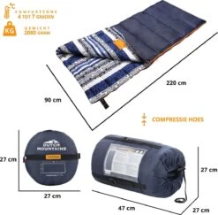 Dutch Mountains Slaapzak Goeree XL - Kussen 25x15cm - 220x90cm Katoenen Slaapzak - Tochtstrip -Outdoor Camping Winkel 1200x1182 1