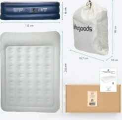 LifeGoods Luchtbed - 2 Persoons - Met Ingebouwde Pomp - Incl. Draagtas En Reparatiekit -Outdoor Camping Winkel 1200x1184 2