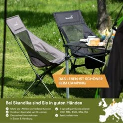 Skandika Campingstoel Compact SET – Campingstoelen – Campingstoel Tot 150 Kg Belastbaar - Kampeerstoel, Visstoel, Kleine Pakmaat, Opvouwbaar, Stabiel, Licht, Comfortabel Gepolsterd – Draagtas Meegeleverd – Vouwstoel – Kampeermeubelen – Grijs -Outdoor Camping Winkel 1200x1200 114