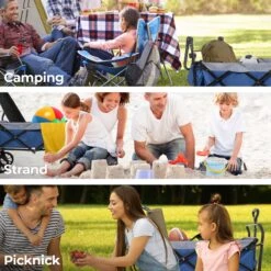 LifeGoods Bolderkar - Opvouwbaar - Tot 120KG - 103L - Extra Draagtas En Duwstang - Wasbaar Polyester - 98x45cm - Blauw/Grijs -Outdoor Camping Winkel 1200x1200 125