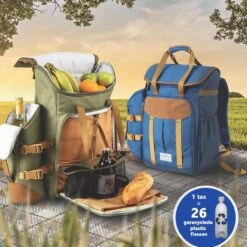 Cabinmax Koeltas - Koelrugzak - Picknick - Picknicktas Met Flessenhouder - Koelrugtas 24L - Olive Green -Outdoor Camping Winkel 1200x1200 135