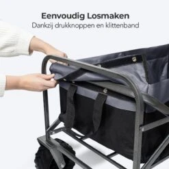 LifeGoods Bolderkar - Opvouwbaar - Tot 80KG - 94L - Wasbaar Polyester - 98x45cm - Zwart/Grijs -Outdoor Camping Winkel 1200x1200 197