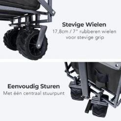 LifeGoods Bolderkar - Opvouwbaar - Tot 80KG - 94L - Wasbaar Polyester - 98x45cm - Zwart/Grijs -Outdoor Camping Winkel 1200x1200 199