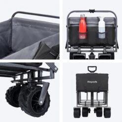 LifeGoods Bolderkar - Opvouwbaar - Tot 80KG - 94L - Wasbaar Polyester - 98x45cm - Zwart/Grijs -Outdoor Camping Winkel 1200x1200 200