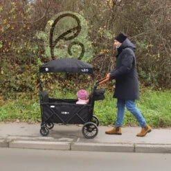 FableKids LEO X4Plus Opvouwbare Wagen Met Dak Fossil Grey -Outdoor Camping Winkel 1200x1200 22