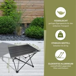 Skandika Ruka S Kleine Campingtafel – Campingtafels - Aluminium Campingtafel, Opvouwbaar, Zeer Licht, Eenvoudig Te Monteren, Stabiele Standaard - Opvouwtafel Voor Kamperen, Tenten Wandelen, Reizen, Thuis, Tuin – Tot Max. 20 Kg. - Grijs -Outdoor Camping Winkel 1200x1200 221