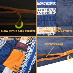 Dutch Mountains Slaapzak Goeree XL - Kussen 25x15cm - 220x90cm Katoenen Slaapzak - Tochtstrip -Outdoor Camping Winkel 1200x1200 226
