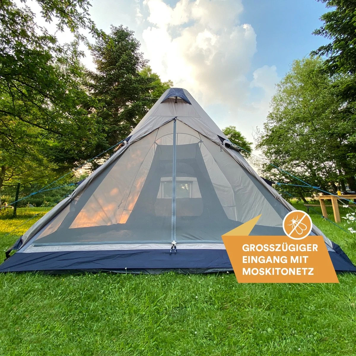 Skandika Tipi Kotona Air Opblaasbare Tent – Opblaasbare Tenten - 4 Persoons Tipi Tent – Tenten - Campingtent – Ingenaaide Tentvloer – Muggengaas – 260 Cm Stahoogte – 490 X 370 X 260 (L X B X H) – Outdoor, Camping, Tuin – Luchttent - Kamperen - Beige 4 Skandika Tipi Kotona Air Opblaasbare Tent – Opblaasbare Tenten - 4 Persoons Tipi Tent – Tenten - Campingtent – Ingenaaide Tentvloer – Muggengaas – 260 Cm Stahoogte – 490 X 370 X 260 (L X B X H) – Outdoor, Camping, Tuin – Luchttent - Kamperen - Beige - Afbeelding 4