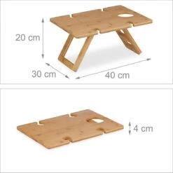 Relaxdays Opvouwbare Picknick Wijntafel - 4 Wijnglazenhouders - Bamboe Dienbladtafel Klein -Outdoor Camping Winkel 1200x1200 353