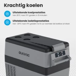 Auronic Elektrische Koelbox - 40.5L - Compressor - 12V En 240V - Grijs -Outdoor Camping Winkel 1200x1200 365