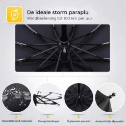 NovaQ Storm Paraplu Opvouwbaar - Paars - Polsband - Automatisch Uitklapbaar - Tot 100p/u Windproof - 110cm - 12 Panelen -Outdoor Camping Winkel 1200x1200 393