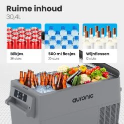 Auronic Elektrische Koelbox - 30.4L - Compressor - 12V En 240V - Grijs 16 Auronic Elektrische Koelbox - 30.4L - Compressor - 12V En 240V - Grijs -Outdoor Camping Winkel 1200x1200 61