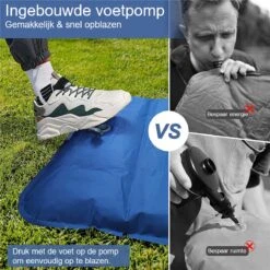 Hikr® Slaapmat 10cm+ Dikte - Comfortabel Luchtmatras - Zelfopblazend Met De Voet - TPU+40D Nylon - Slaapmatje Eenpersoons En Uit Te Breiden Tot Tweepersoons - Slaapmat Met Ingebouwde Pomp -Outdoor Camping Winkel 1200x1200 65