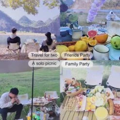 Buxibo - Lichtgewicht Vouwbare Campingtafel - Inklapbaar - Vis/Tuin/Picknick Tafel - Kamperen - Met Opberghoes - Aluminium - Grijs -Outdoor Camping Winkel 1200x1200 79