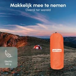 AirFeel Lichtgewicht Opsblaasbaar Slaapmatje - Ingebouwde Pomp En Kussen - 196 X 60 X 6 Cm - Orange -Outdoor Camping Winkel 1200x1200 96