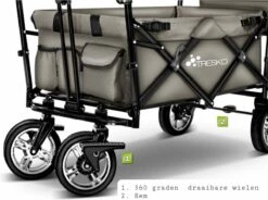 Wildebeest Bolderkar Opvouwbaar Grijs - Bolderwagen Met Kinder Zitje - Bolderkarren - Handkar Grijs - Opvouwbaar Transportwagen - Transportkar - Handkar Tuin Trolley Met Dak Transport Trolley XXL -Outdoor Camping Winkel 1200x896 1