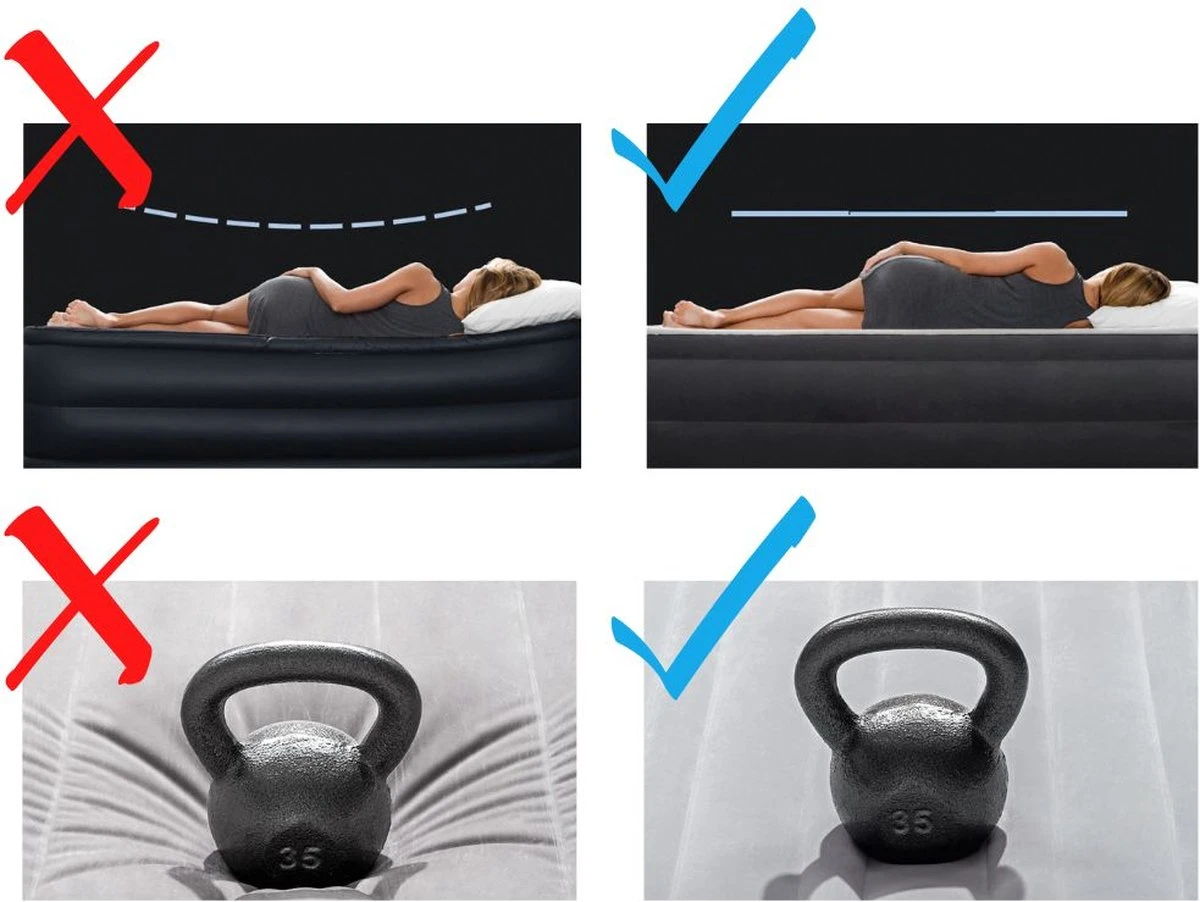 Intex Luchtbed - 1-Persoons - 99 X 191 X 46 Cm - Grijs - Met Ingebouwde Pomp, Hoeslaken Zwart En Reparatieset 8 Intex Luchtbed - 1-Persoons - 99 X 191 X 46 Cm - Grijs - Met Ingebouwde Pomp, Hoeslaken Zwart En Reparatieset - Afbeelding 8