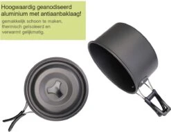 Hikr® Camping Pannenset - Complete 22-delige Kookset - Lichtgewicht - Kookgerei Servies - Outdoor - BPA-vrij - Keukengerei Set -Outdoor Camping Winkel 1200x930