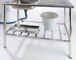 Camping/Outdoor Inox Tafel Met Gootsteen Lavabo En Kraan 100x77x50cm -Outdoor Camping Winkel 1200x945