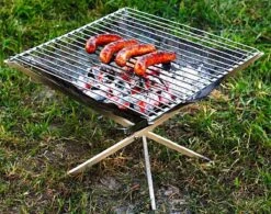 Firekorf + Grill + Spit : Opvouwbare Vuurkorf / Vuurschaal Met Rooster En Spit - Draagbare BBQ - Opbergtas - Kampeer Grill - Kookset -Outdoor Camping Winkel 1200x946