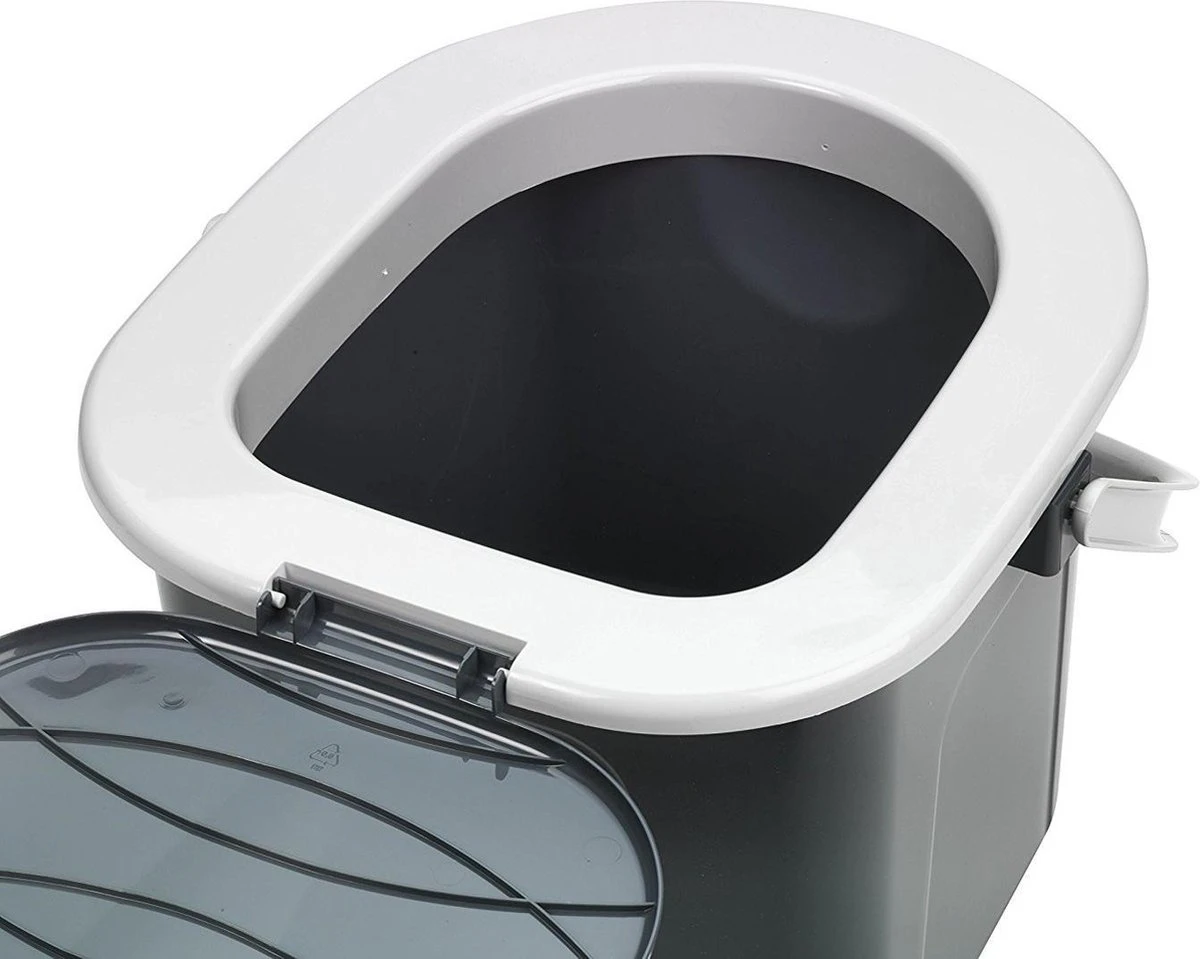 Branq Toiletemmer Draagbaar Met Deksel - 15,5L - Antraciet 2 Branq Toiletemmer Draagbaar Met Deksel - 15,5L - Antraciet - Afbeelding 2