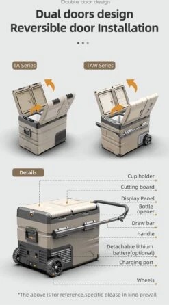 Alpicool 55L - Koelkast/vriezer - 12V-24V/230V - Compressor - APP - Voor Auto En Huis - Outdoor Camping Benodigdheden -Outdoor Camping Winkel 664x1200