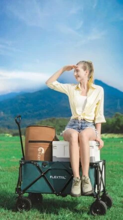 Flextail Gear Bolderkar Opvouwbaar Ezy Wagon - Tot 100KG - Wielen Loskoppelbaar - Zwart -Outdoor Camping Winkel 674x1200