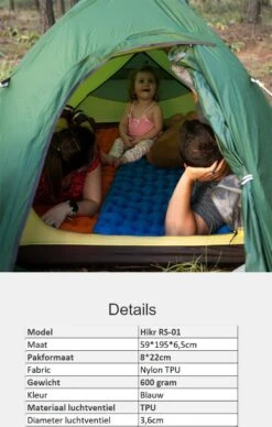 Hikr® Luchtbed - Slaapmat - Opblaasbaar Matras - Lichtgewicht - Outdoor - Camping - Hiking & Wandelen -Outdoor Camping Winkel 764x1200