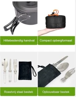 Hikr® Camping Pannenset - Complete 22-delige Kookset - Lichtgewicht - Kookgerei Servies - Outdoor - BPA-vrij - Keukengerei Set -Outdoor Camping Winkel 945x1200